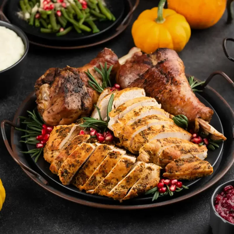 Variation de viande de bœuf et poulet cuite